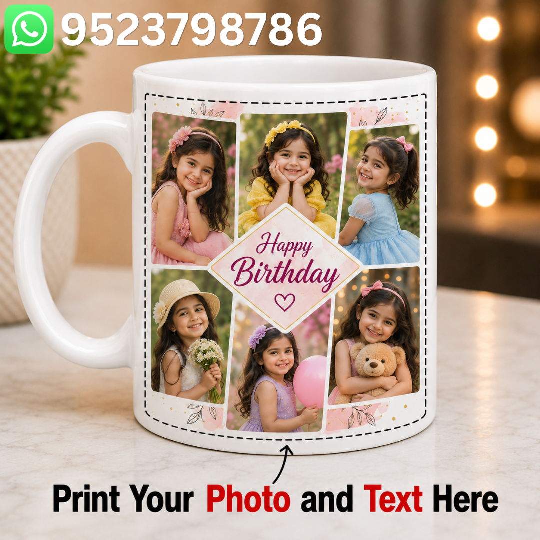 Customised Photo Mug, Cup | Personalized Mug for Friends, Family, Couple, Anniversary, Wife, Birthday, Husband, Boyfriend, Girlfriend, Kids Gifts (Pack of 1)