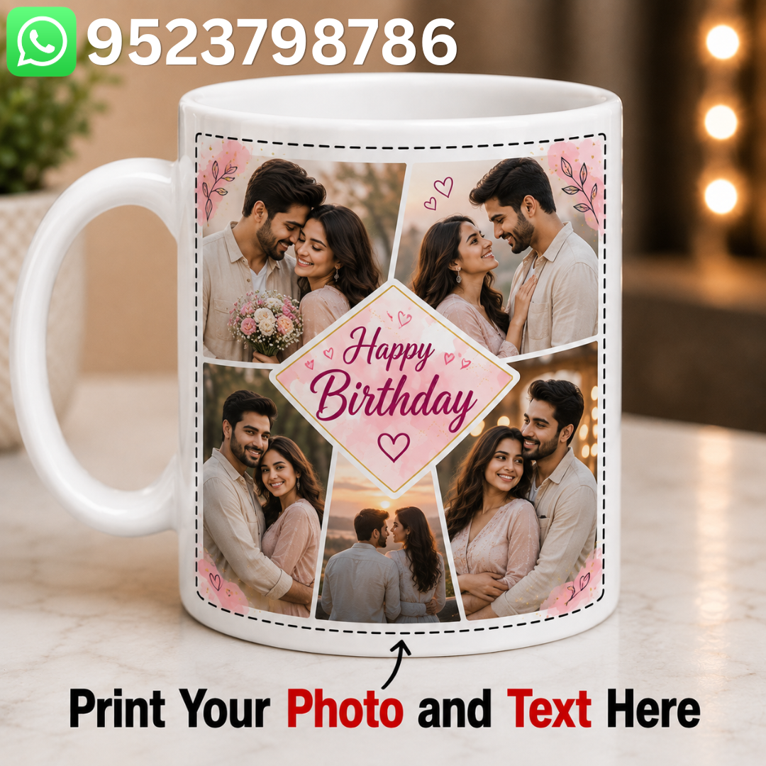 Customised Photo Mug, Cup | Personalized Mug for Friends, Family, Couple, Anniversary, Wife, Birthday, Husband, Boyfriend, Girlfriend, Kids Gifts (Pack of 1)